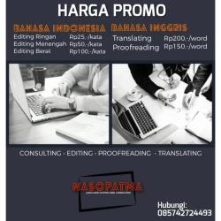 Sempurnakan Tulisanmu Hanya Rp25,- per Kata, Gratis Satu Editing Ulang